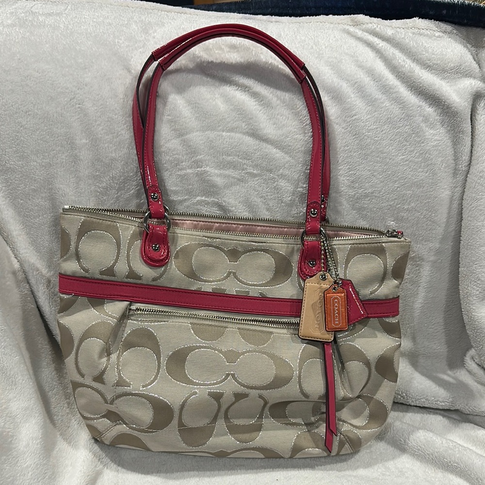 Coach Beige and Red Women's Bag